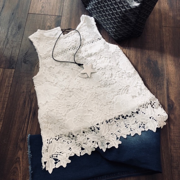 ✨LAST ONE ✨White sleeveless boho crochet top - Picture 7 of 8